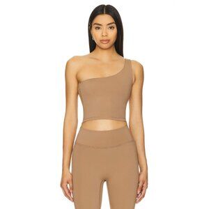 Nubyen Paris One Shoulder Longline Bra Top in Fawn Large New as-is Womens